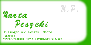 marta peszeki business card