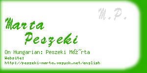 marta peszeki business card